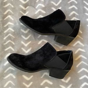 Me Too Black Suede Ankle Boots